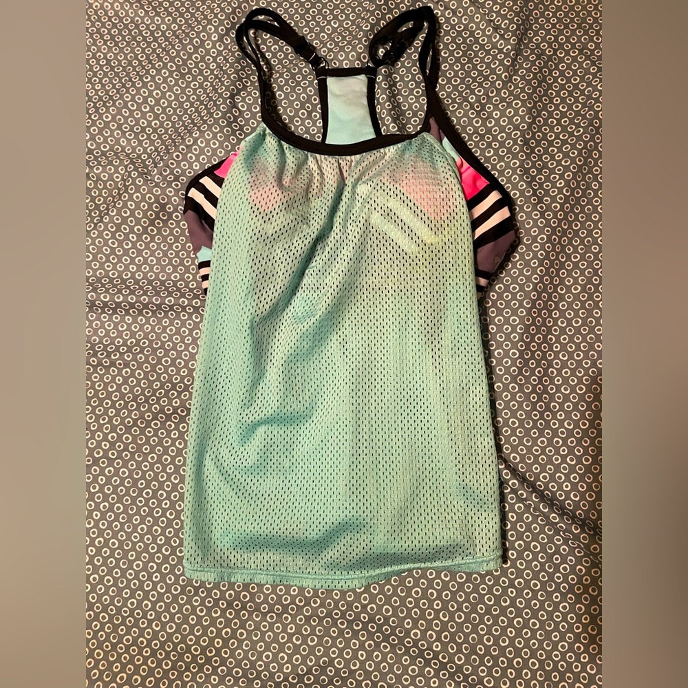 swimsuit top with netted cover